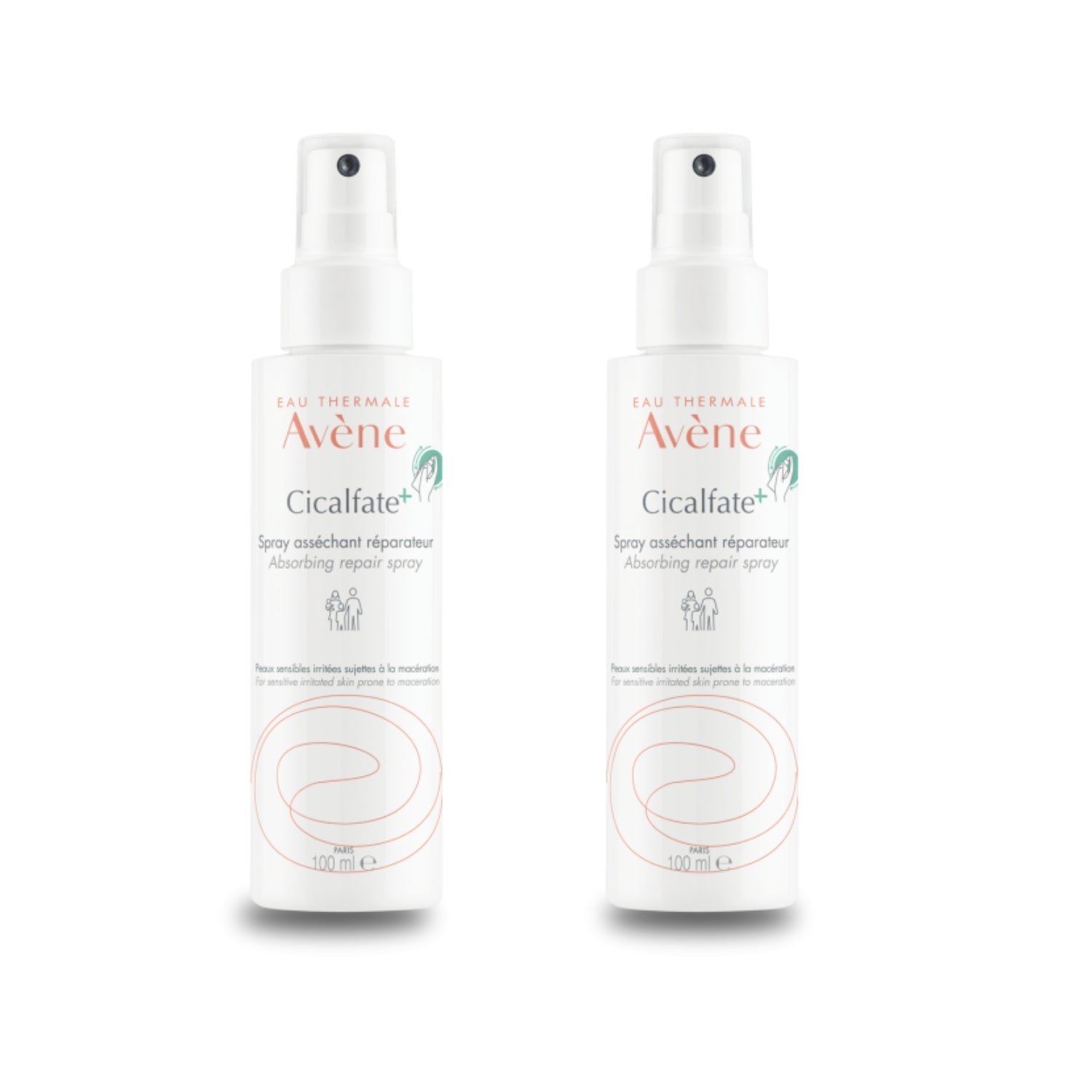 Avene Cicalfate Repair Spray 100 ml Spray for Sensitive Skin -2 Pack