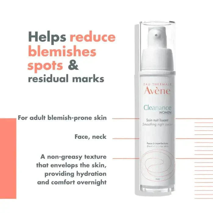 Avene Cleanance Woman Night Care Cream for Irregular Skin 30 ml