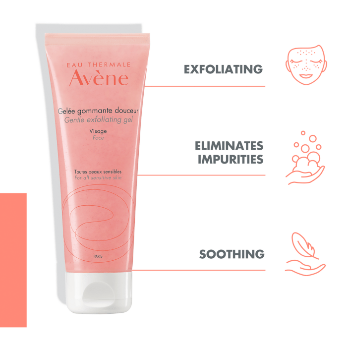 Avene Gentle Exfoliating Gel 75 ml -3 Pack