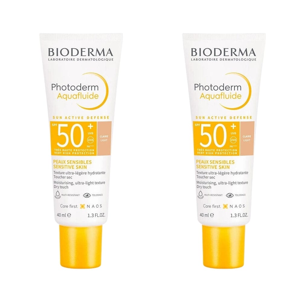 Bioderma Photoderm SPF 50+ Aquafluide Tinted Sunscreen 40 ml  Light -2 Pack
