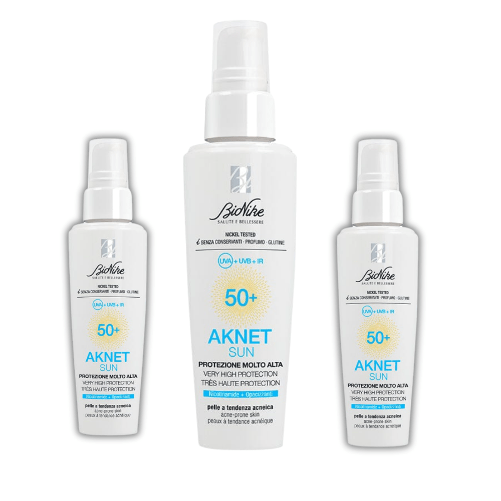 Bionike Aknet Sun Sunscreen Cream Gel Spf50+ 50 ml -3 Pack