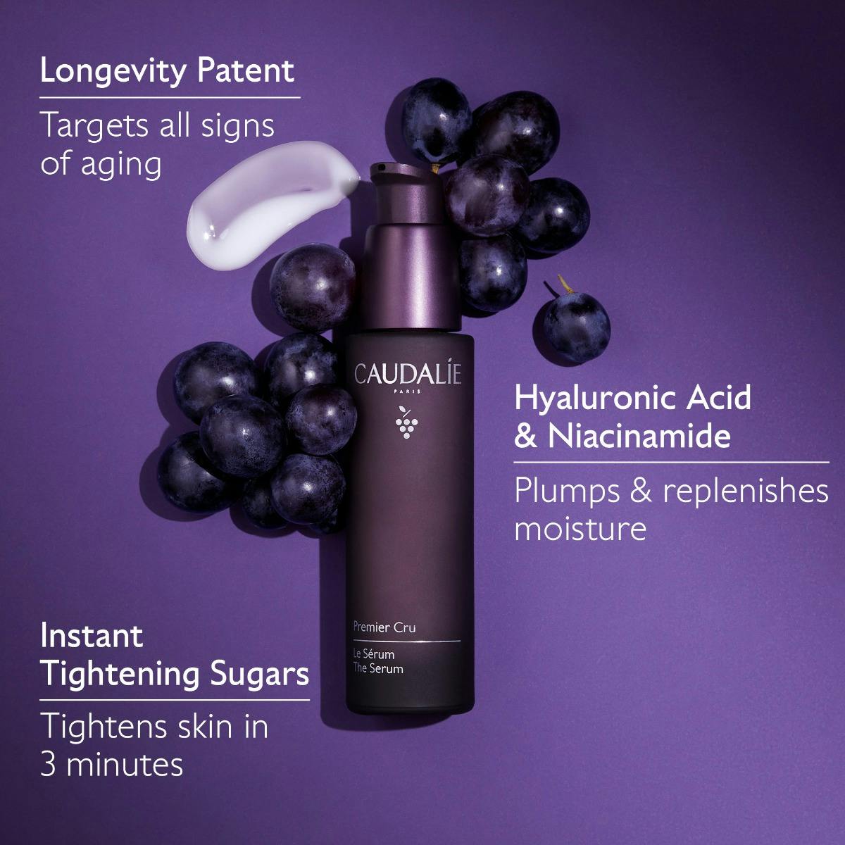 Caudalie Premier Cru Anti-Aging Serum with Niacinamide and Hyaluronic Acid 30 ml -NEW