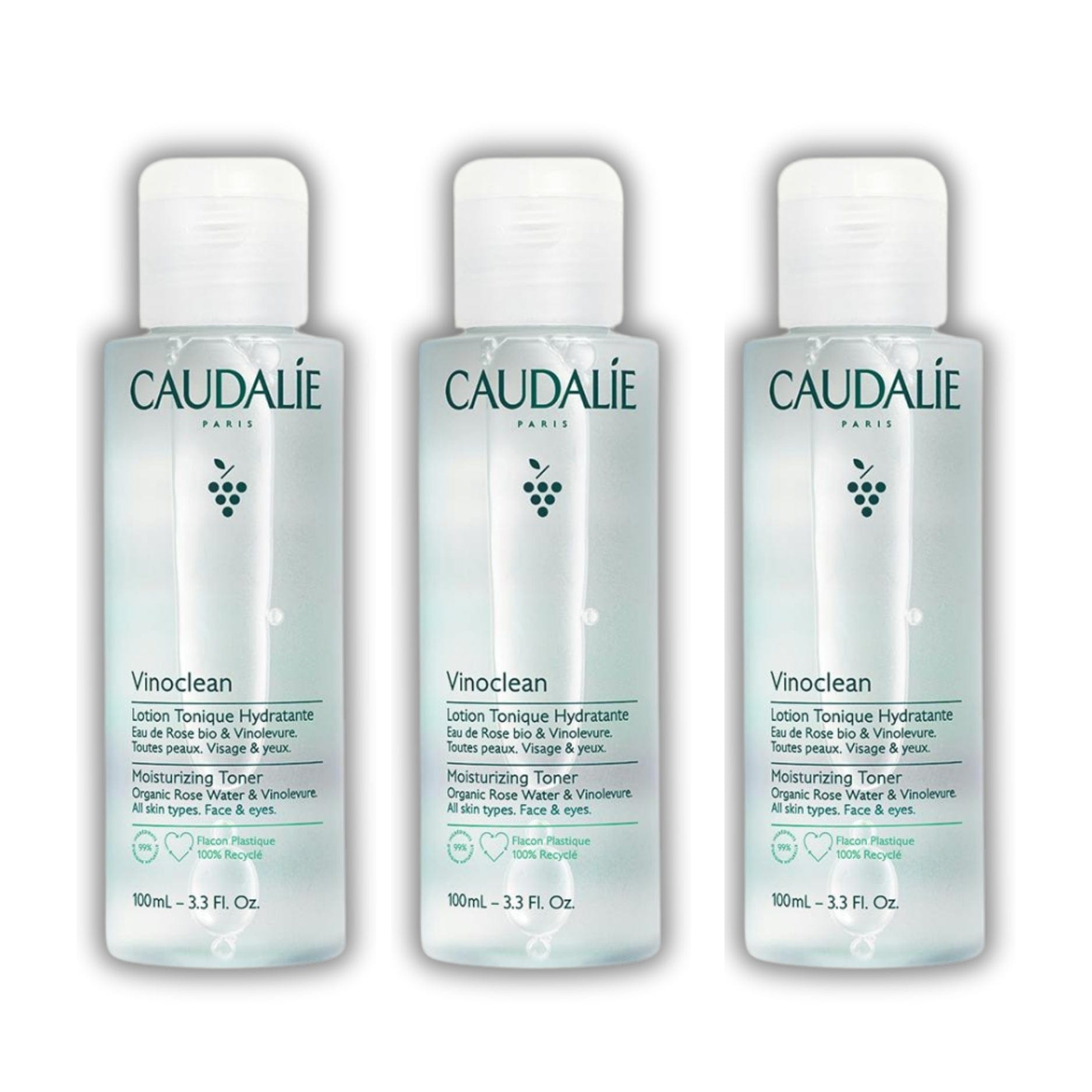 Caudalie Vinoclean Moisturizing Toner 100 ml -3 Pack