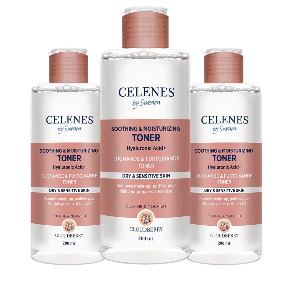 Celenes by Sweden Cloudberry Soothing & Moisturizing Toner 200 ml / 6.8 fl oz -3 Pack