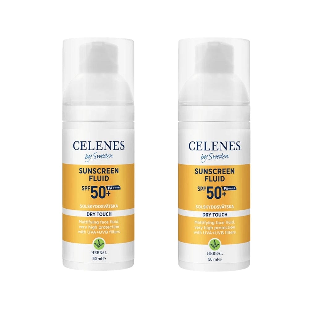 Celenes by Sweden Herbal Sunscreen Dry Touch Fluid Spf 50 50 ml / 1.7 fl oz -2 Pack