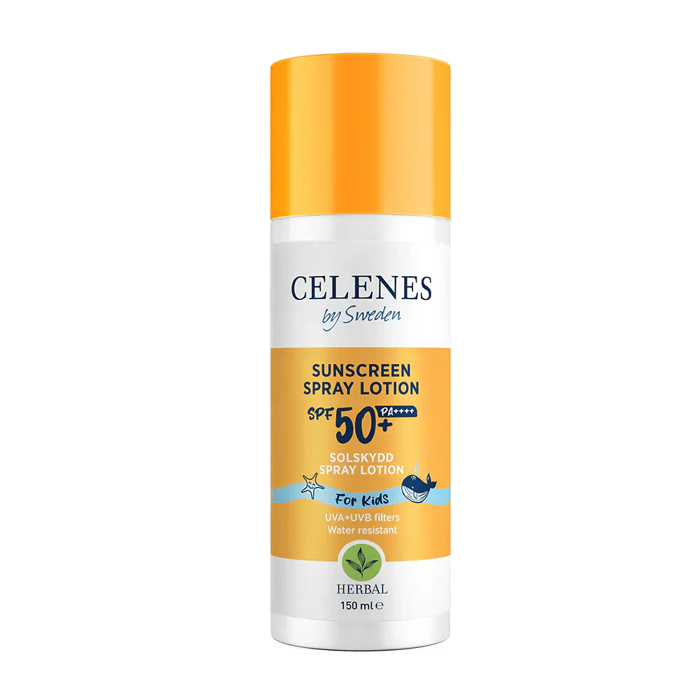 Celenes by Sweden Herbal Sunscreen Spray Lotion for Kids 50 Spf 150 ml / 5 fl oz