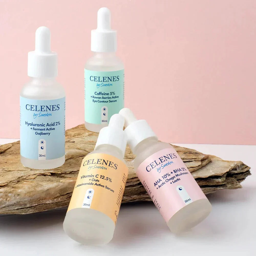 Celenes by Sweden Rena AHA 10% + BHA 2% + Arctic Chaga Mushroom + Lactic 30 ml-2 Pack