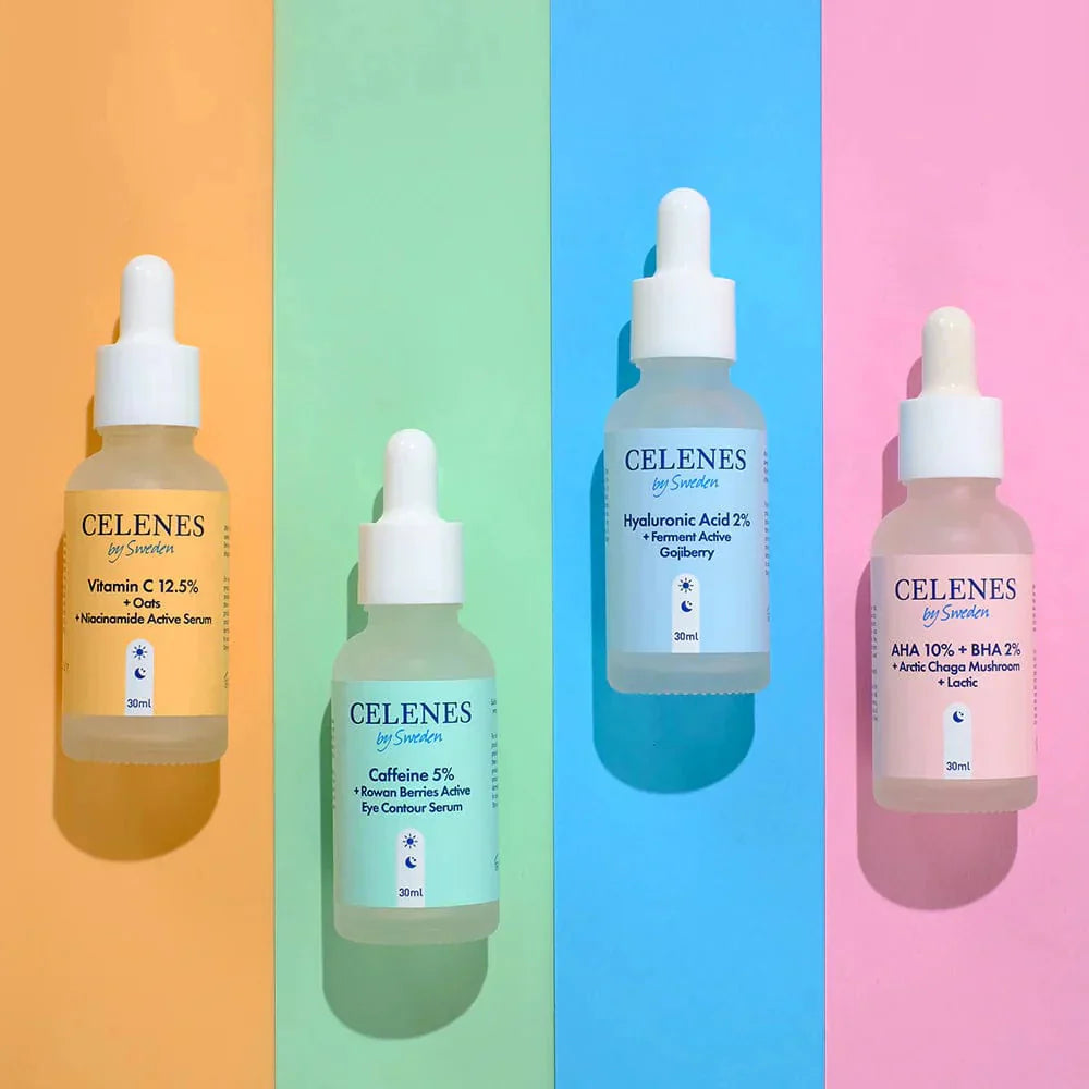 Celenes by Sweden Rena AHA 10% + BHA 2% + Arctic Chaga Mushroom + Lactic 30 ml-2 Pack