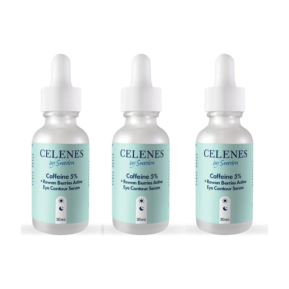 Celenes by Sweden Rena Caffeine 5% + Rowan Berries Active Eye Contour Serum 30 ml -3 Pack