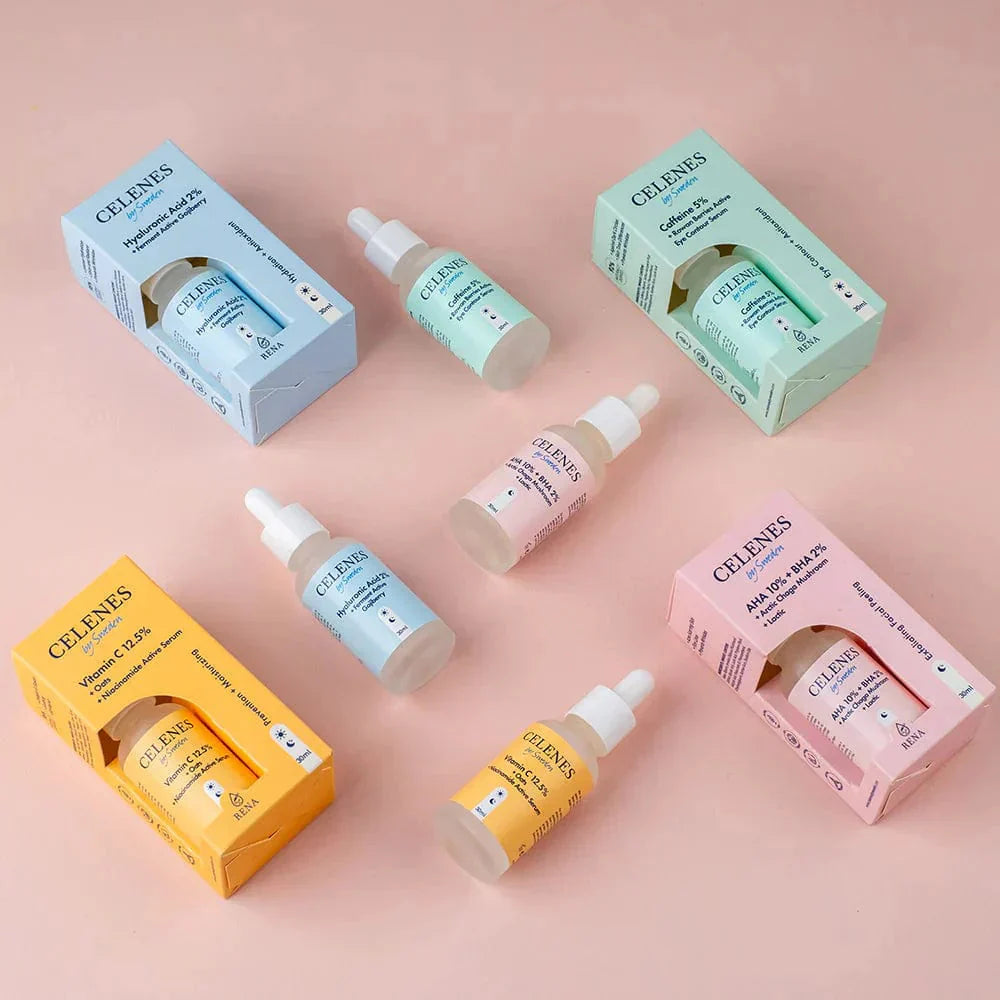 Celenes by Sweden Rena Vitamin C 12.5% + Oats + Niacinamide Active Serum 30 ml -3 Pack