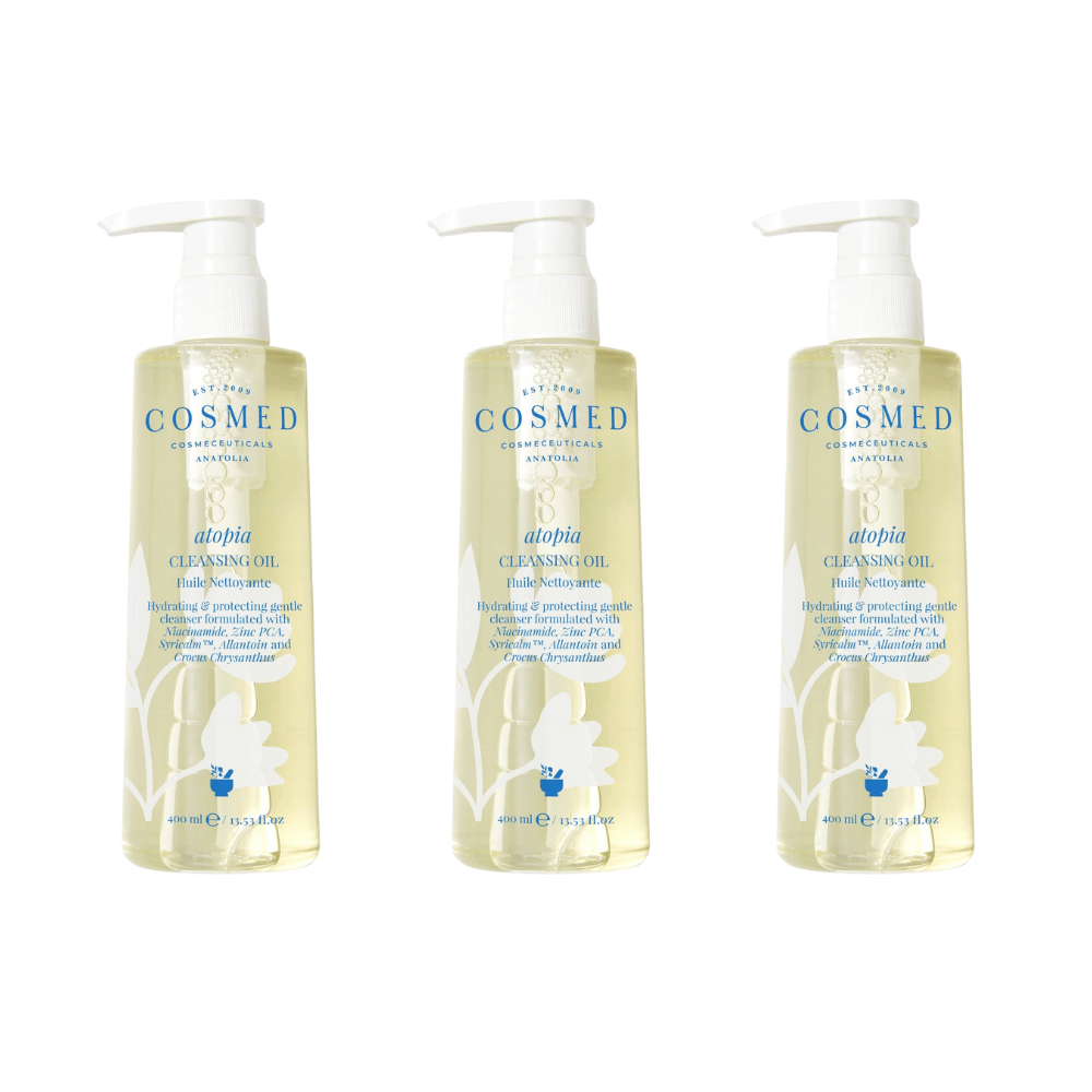 Cosmed Cleansing Oil for Face and Body - Oil Based Cleanser 400 ml 3 Pack