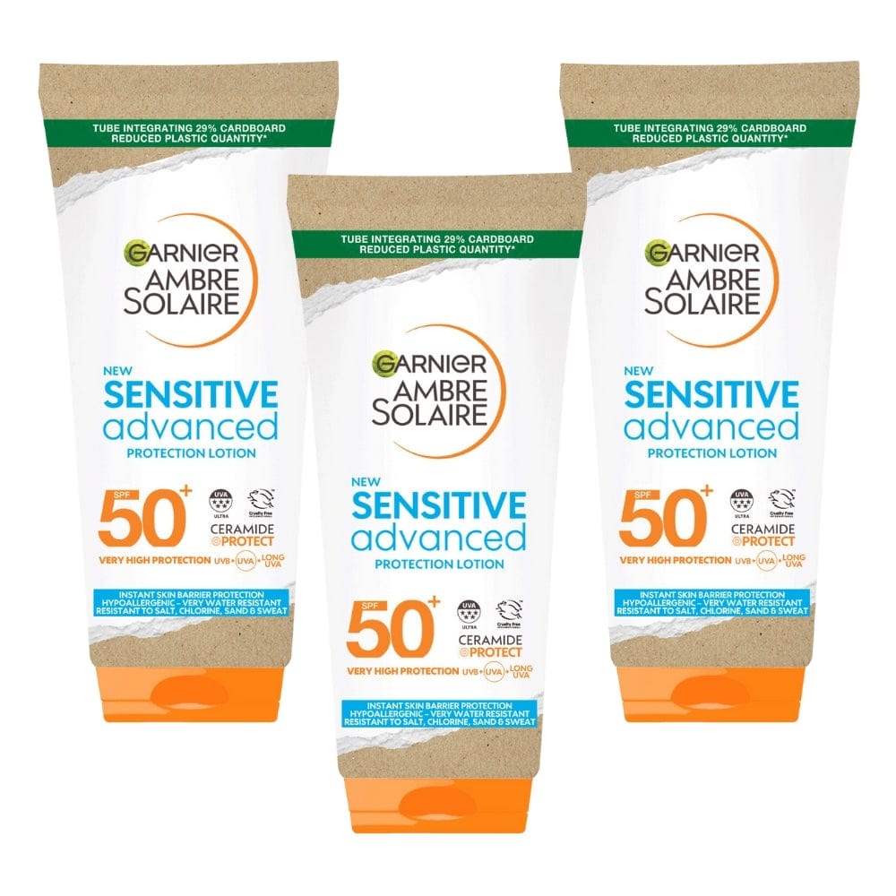 Garnier Ambre Solaire Sensitive Advanced Sun Cream SPF 50+ 175 ml /5.9 fl oz 3 Pack