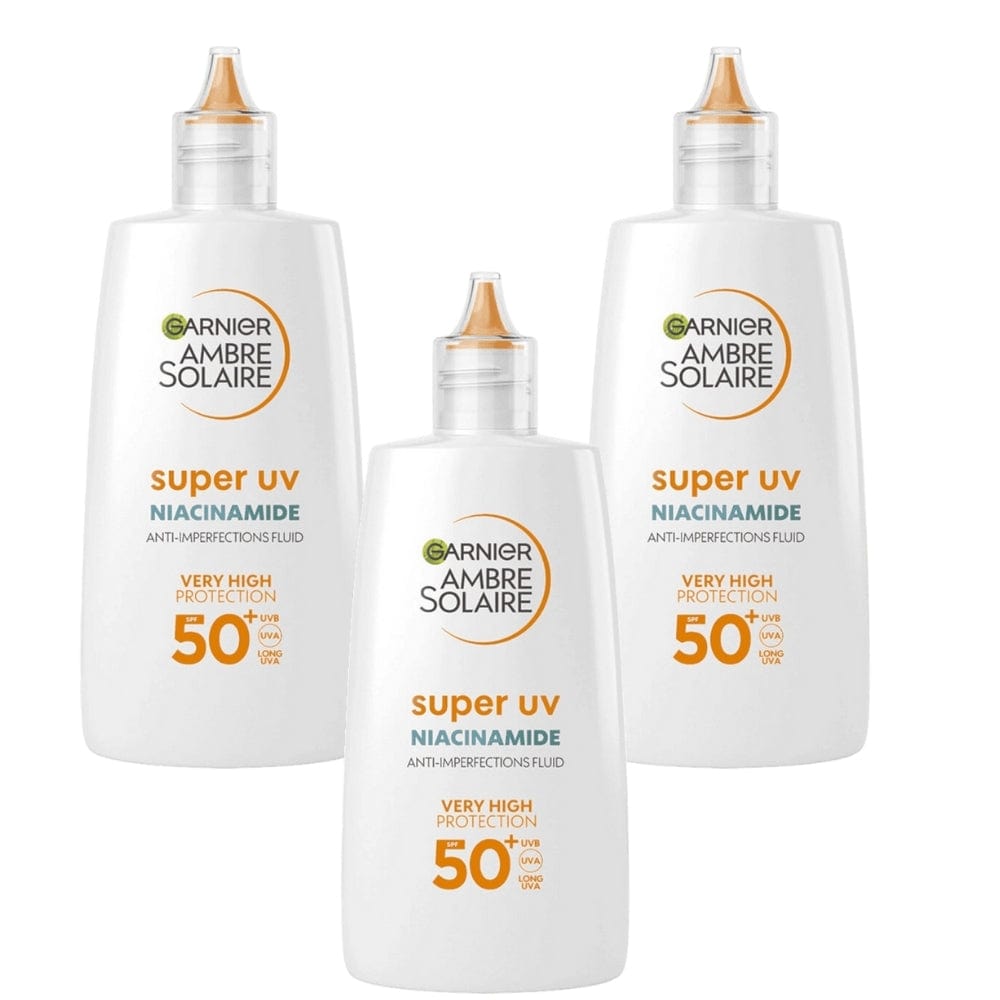 Garnier Ambre Solaire Super UV Niacinamide Facial SPF50+ Cream 40ml 3 Pack