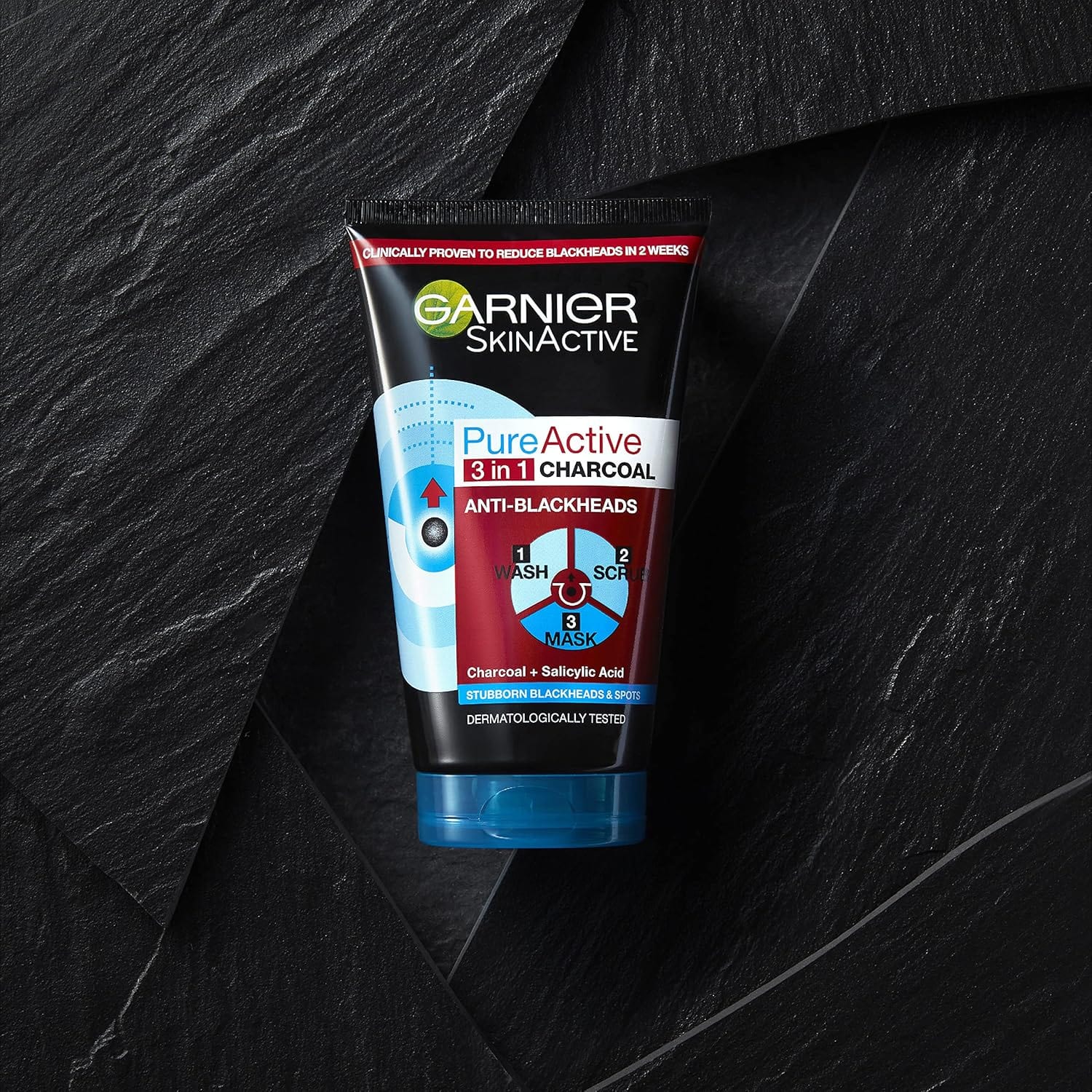 Garnier Pure Active Intensive 3in1 Charcoal Anti-Blackhead, Face Cleanser 150 ml