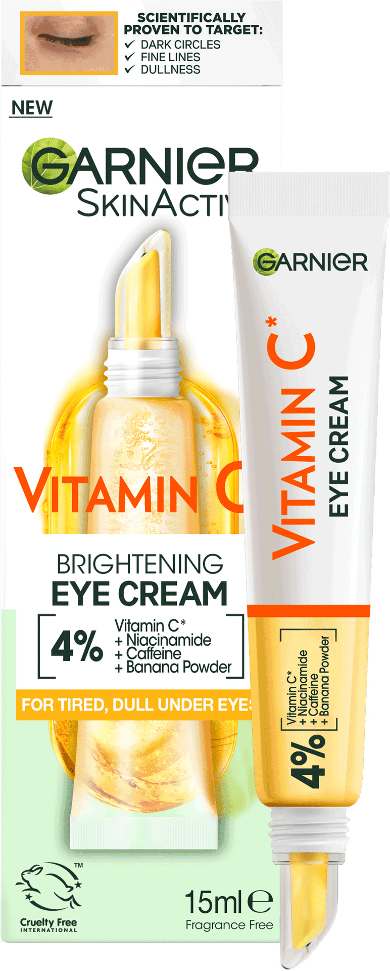 Garnier Skin Active Vitamin C Brightening Eye Cream 15 ml 3 Pack