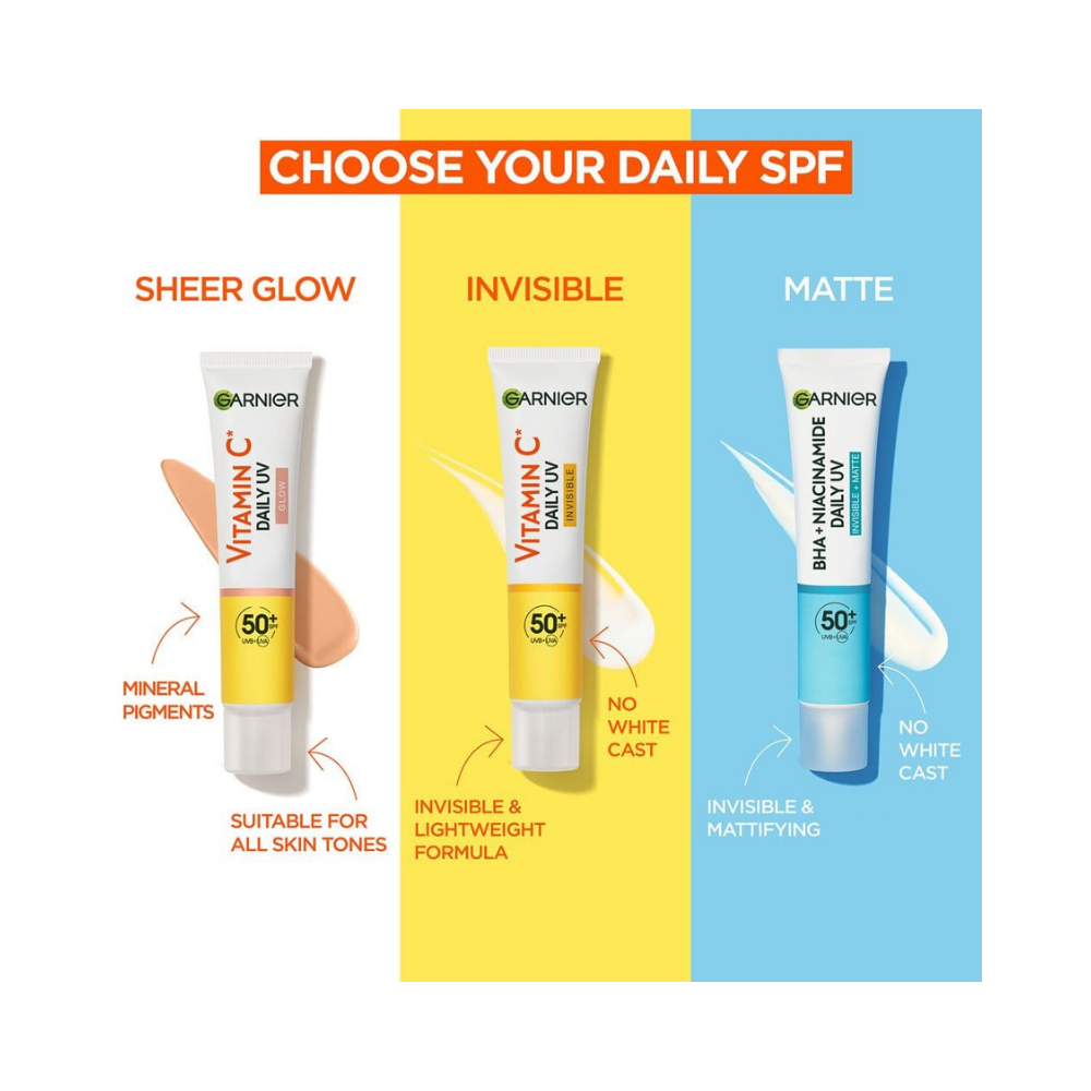 Garnier Skin Active Vitamin C Daily UV Brightening Fluid Invisible, SPF50+ 40 ml