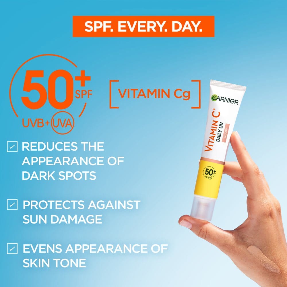 Garnier Skin Active Vitamin C Daily UV Brightening Fluid Sheer Glow, SPF50+ 40 ml 2 Pack