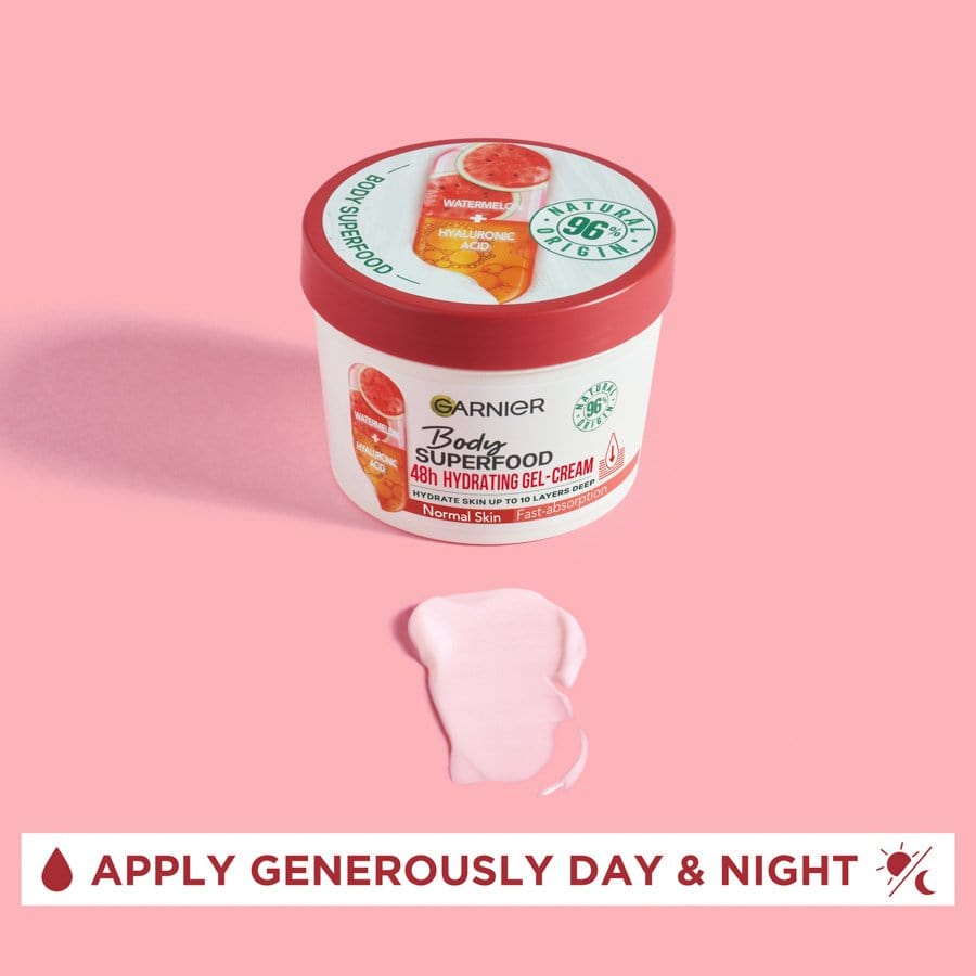 Garnier Superfood Watermelon & Hyaluronic Acid Body Cream 380ml 3 Pack