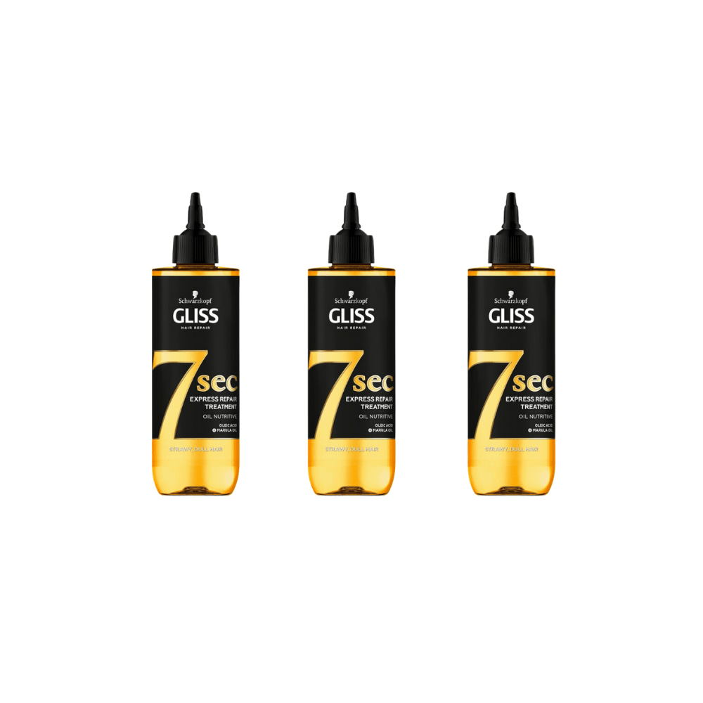 Gliss 7sec Express Repair Treatment Oil Nutritive 200ml 3 Pack