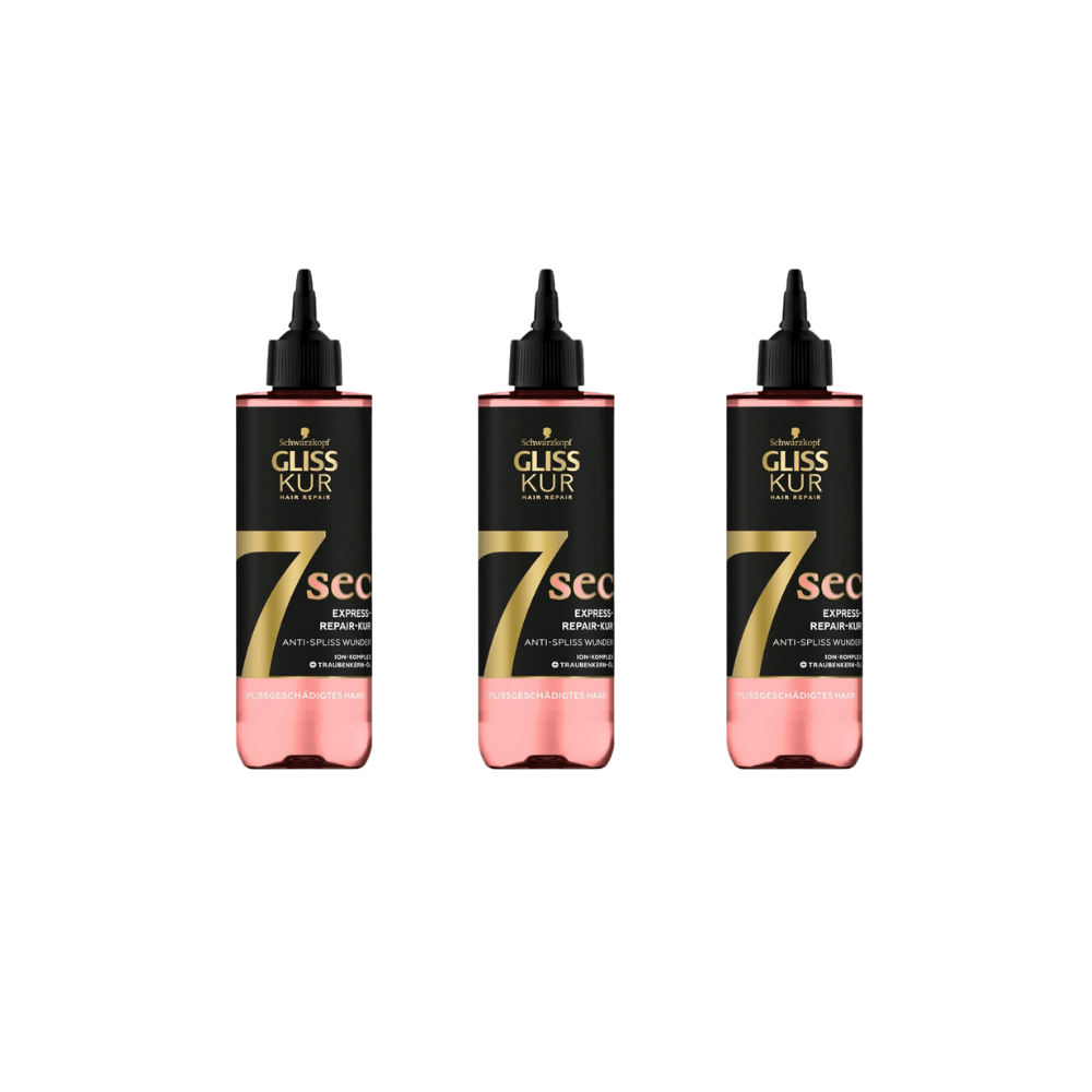 Gliss 7sec Express Repair Treatment Split Hair Miracle 200ml 3 Pack