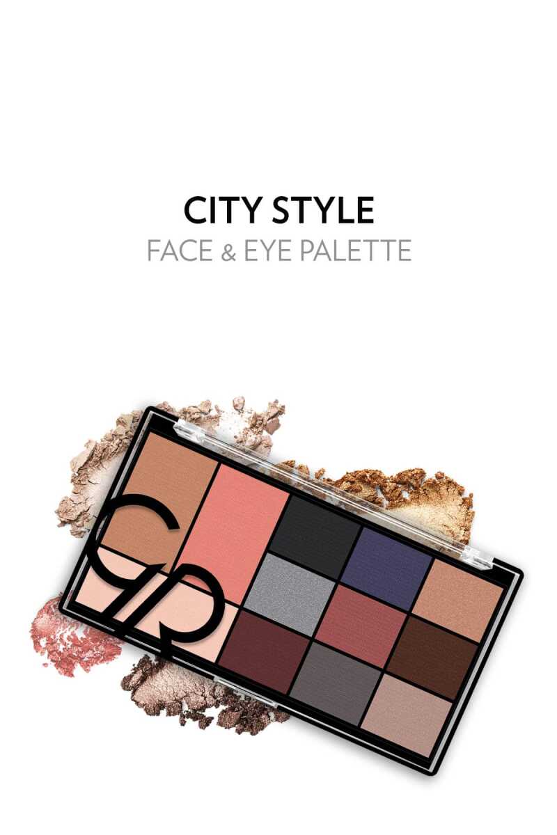 Golden Rose City Style Face and Eye Palette - 02 Smokey