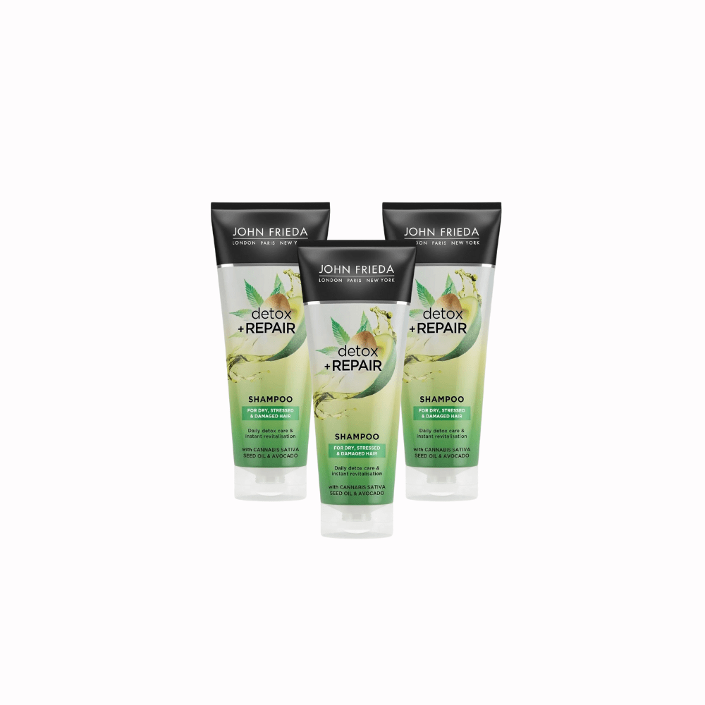 John Frieda Detox & Repair Repair Shampoo for Dry and Damaged Hair 250 ml 3 Pack