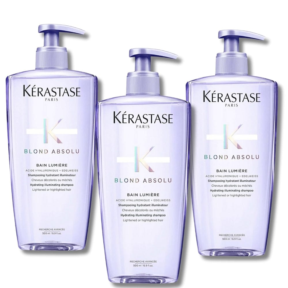 Kerastase Blond Absolu Bain Lumiere Shine Shampoo for Treated Blonde Hair 500ml 3 Pack