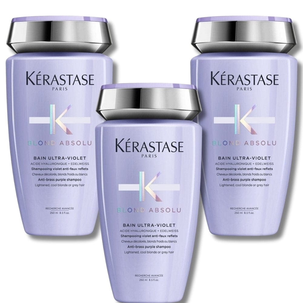 Kerastase Blond Absolu Bain Ultra-violet Shampoo Neutralising Unwanted Yellow & Orange 250 ml 3 Pack