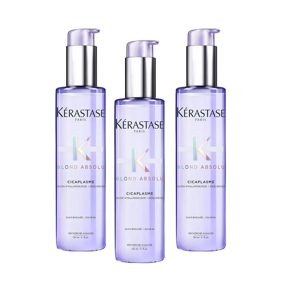 Kerastase Blond Absolu Cicaplasme Heat Protective Treatment Serum for Blonde Hair 150ml 3 Pack