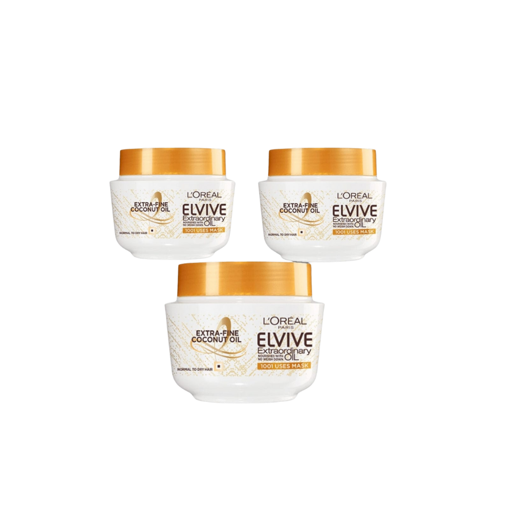 Loreal Elseve Extraordinary Oil Coconut Hair Mask 300 ml 3 Pack