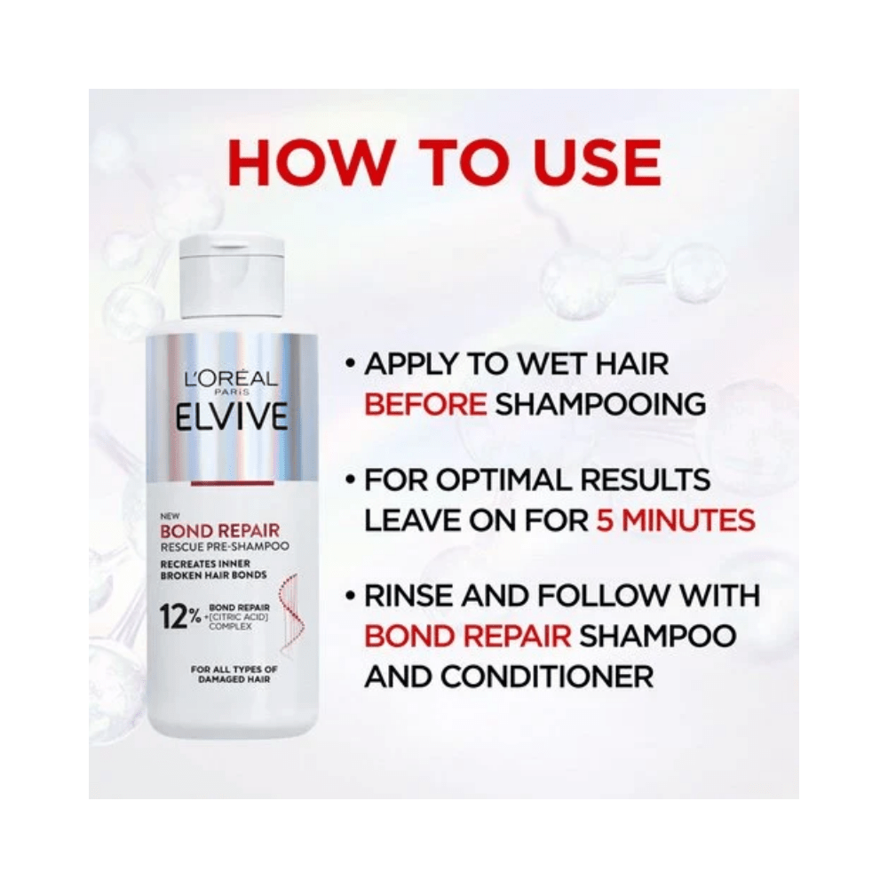 Loreal Paris Elseve Bond Repair Shampoo Treatment 200 ml -3 Pack