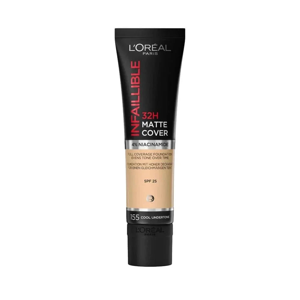 Loreal Paris Infaillible 32 H Matte Cover High Coverage Foundation 30 ml - 155 Cold Undertone