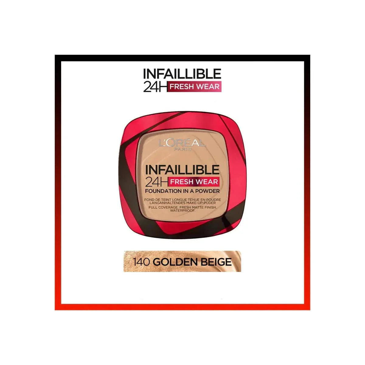 Loreal Paris Infallible Up to 24H Fresh Wear Foundation in a Powder -140 Golden Beige