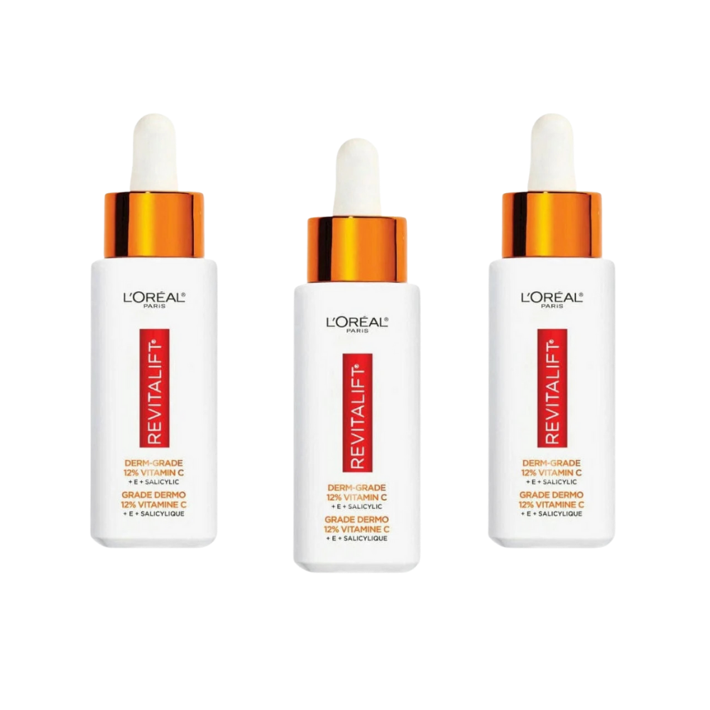 Loreal Paris Revitalift 12% Pure Vitamin C + E + Salicylic Acid Brightening Serum 3 Pack