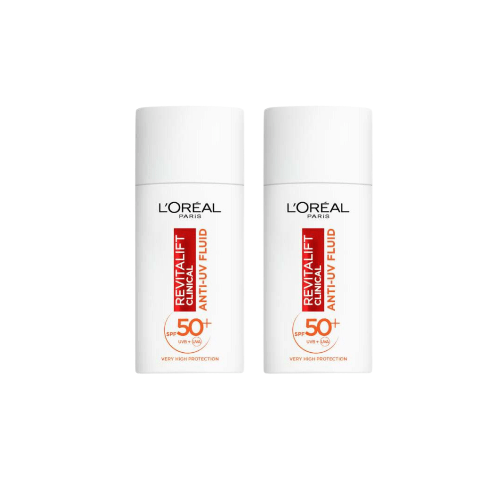 Loreal Paris Revitalift Clinical Spf 50+ Daily High UV Protection Face Sunscreen 50ml 2 Pack