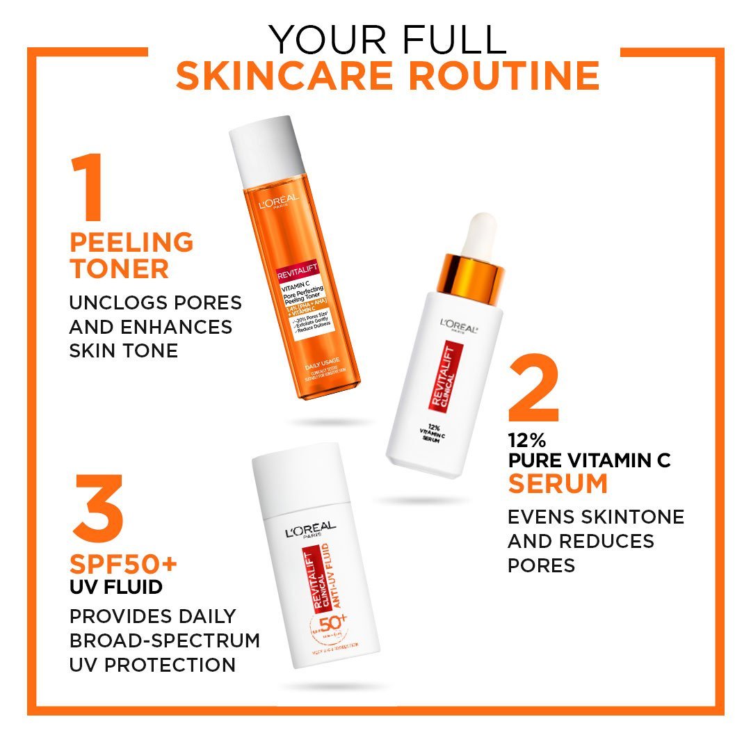 Loreal Paris Revitalift Clinical Vitamin C Pore Perfecting Peeling Toner 180ml
