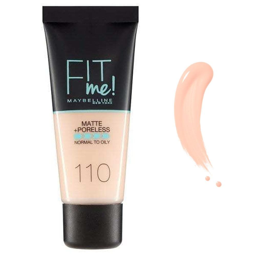 Maybelline Fit Me Matte+Poreless Foundation No:110 Porcelain 30ml - 2 Pack