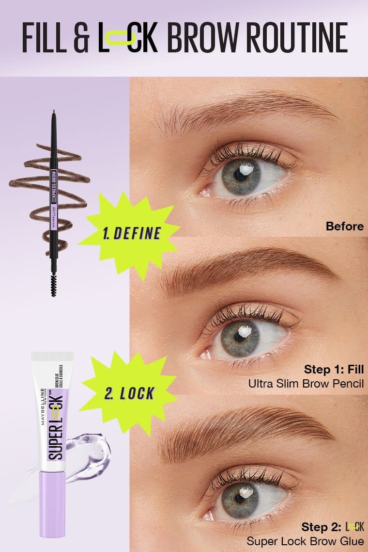 Maybelline Super Lock Brow Glue Clear Eyebrow Gel Mascara