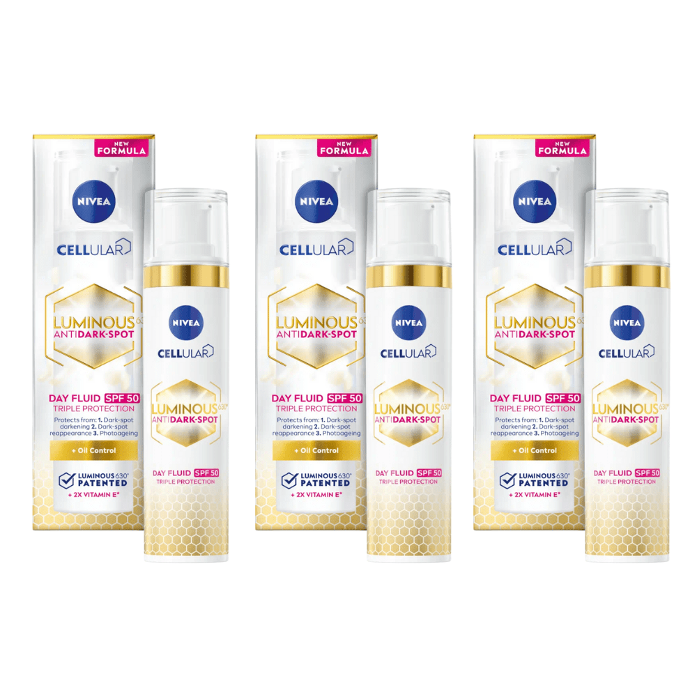 Nivea Cellular Luminous 630 Anti-Dark Spot Day Cream Face Moisturiser SPF50 40ml/ 1.35 fl.oz - 3 Pack