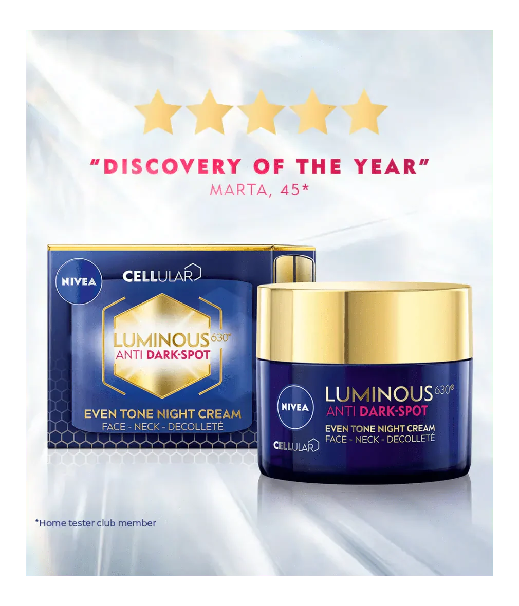 Nivea Luminous 630 Anti Dark Spot Night Cream  50ml / 1.7 fl oz - 2 Pack