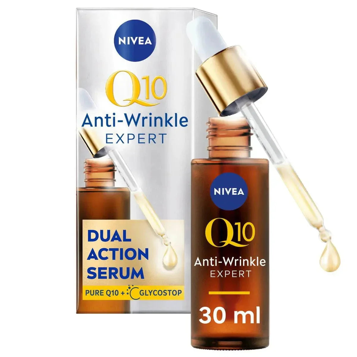 Nivea Q10 Anti-Wrinkle Expert Dual Action Anti-Glycation Serum 30 Ml / 1 Fl.Oz - 2 Pack