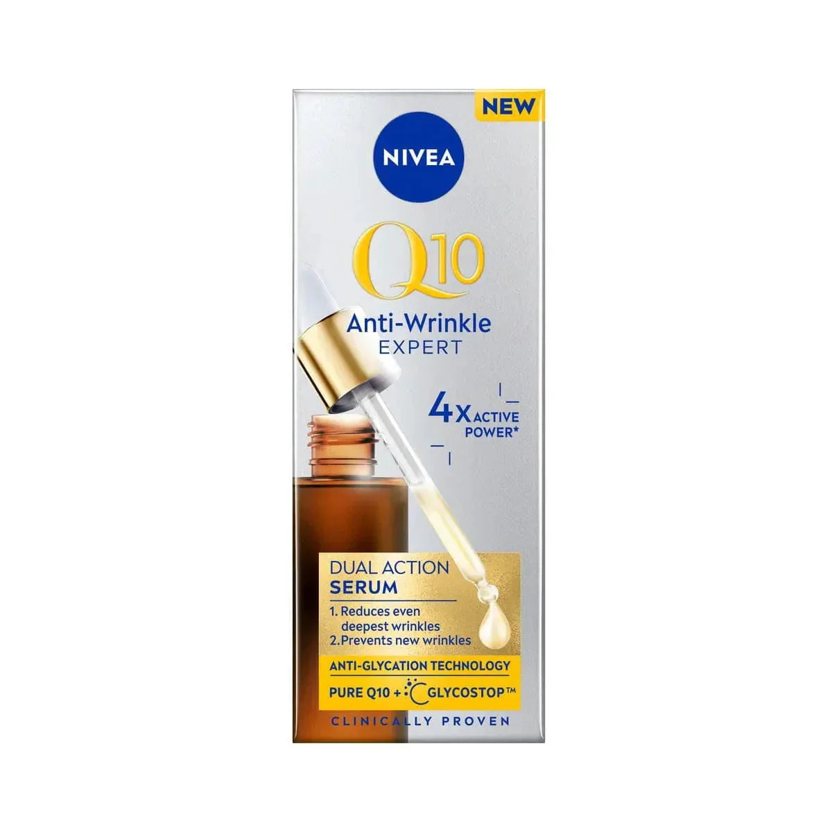 Nivea Q10 Anti-Wrinkle Expert Dual Action Anti-Glycation Serum 30 Ml / 1 Fl.Oz - 3 Pack