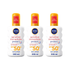 Nivea Sun Sensitive Immediate Protect Sun Cream Spray SPF50+ 200ml / 6.8 fl.oz - 3 Pack