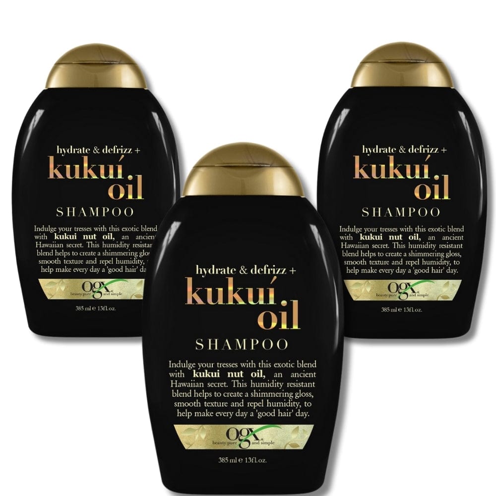 OGX Hydrate + Defrizz Kukui Oil Shampoo, 385 ml 3 Pack