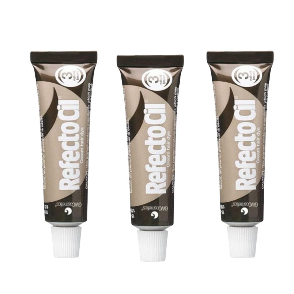 RefectoCil Eyebrow and Eyelash Dye No:3 Natural Brown 15 ml 3 Pack