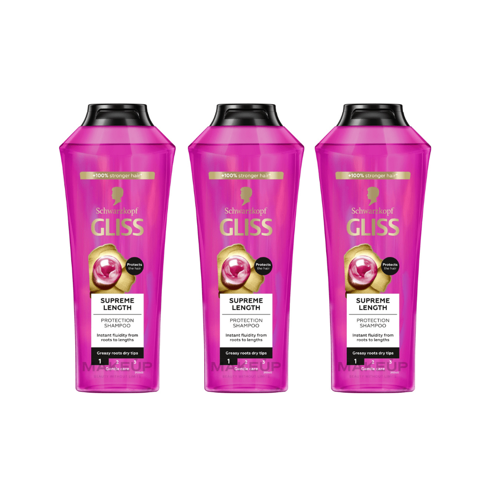 Schwarzkopf Gliss Supreme Lenght Shampoo 400 ml 3 Pack