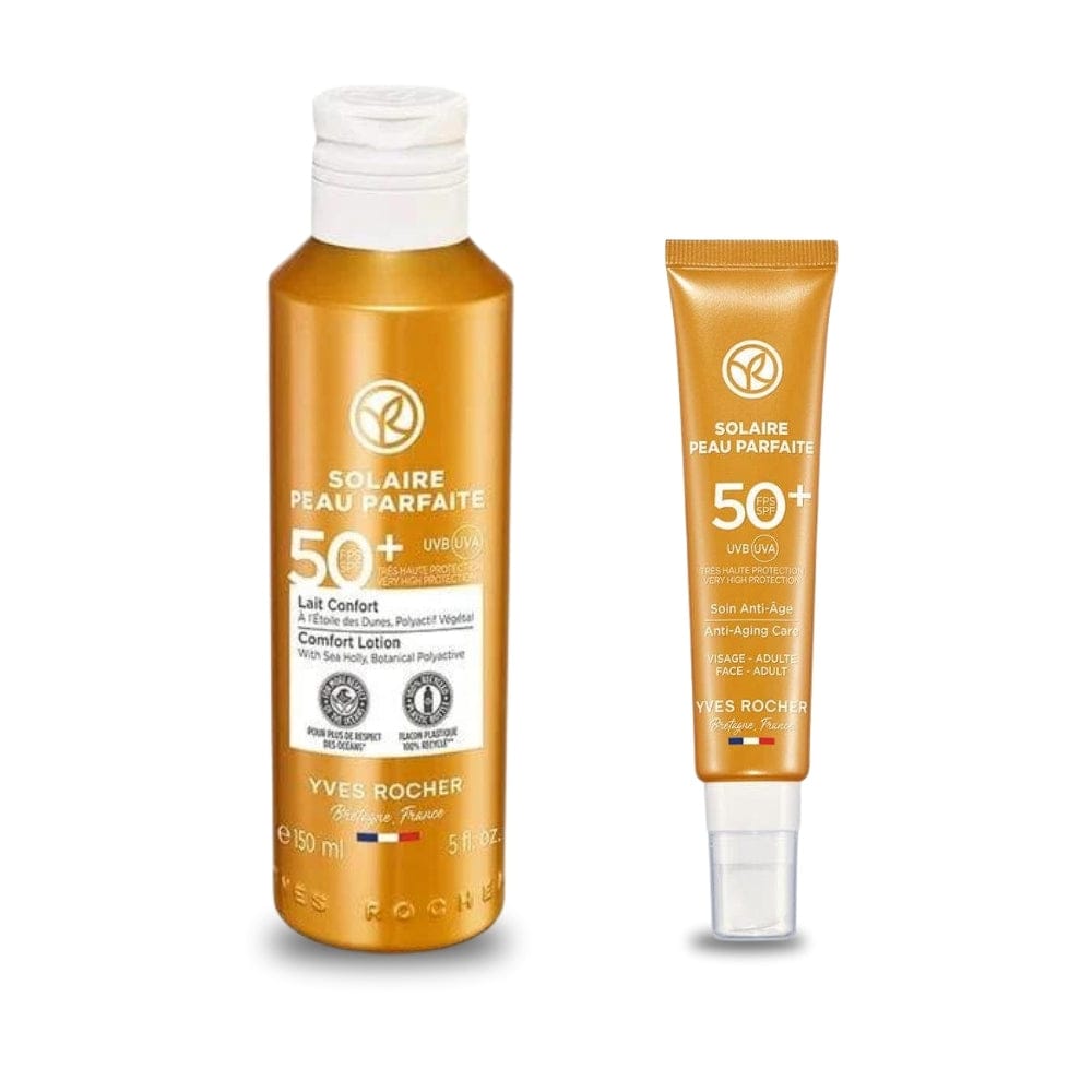 Yves Rocher Solaire Peau Parfaite Body Sun Spray SPF 50 150 ml & Solaire Peau Parfaite Spf 50 Anti Aging Sunscreen 40 ml