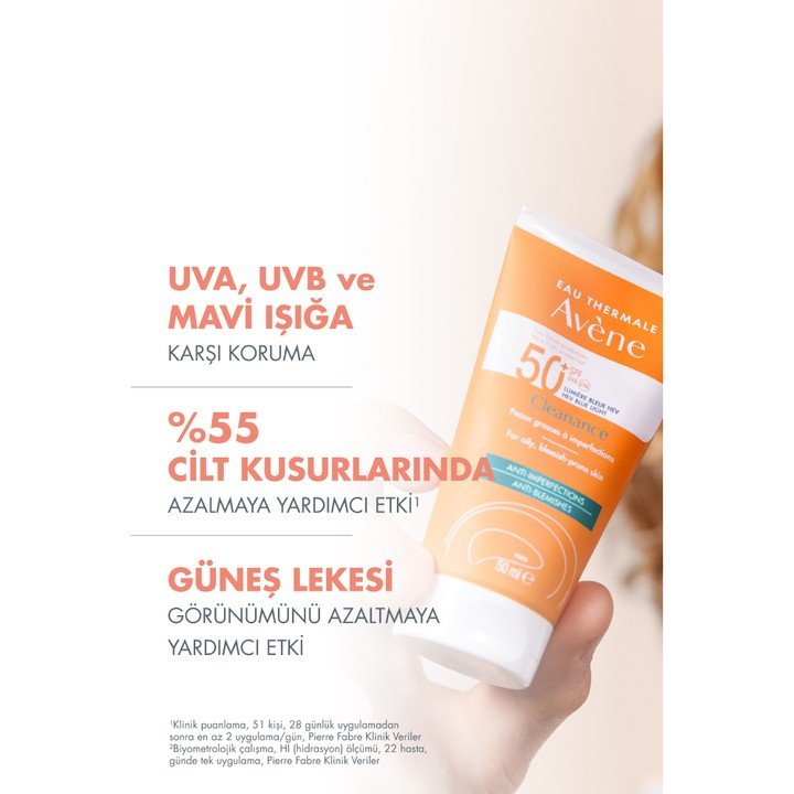 Avene Cleanance SPF50+ Yağlı ve Akneye Eğilimli Ciltler İçin Yüksek Korumalı Güneş Kremi 50 ml - Melori