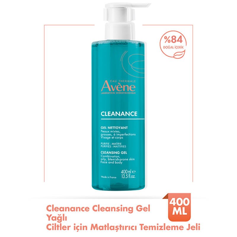 Avene Cleanance Yağlı ve Akneye Eğilimli Ciltler İçin Matlaştırıcı Temizleme Jeli 400 ml - Melori