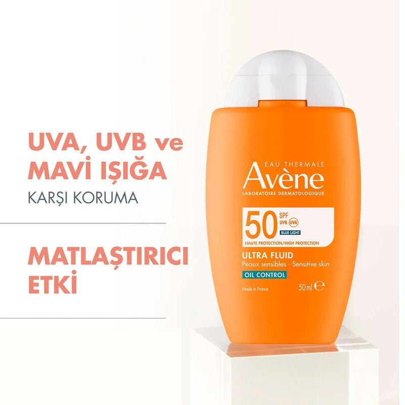Avene Ultra Fluid Oil Control SPF50 Yağlı Ciltler İçin Çok Yüksek Korumalı Güneş Kremi 50 ml - Melori